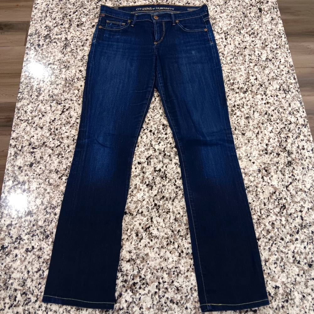 CofH Ava low rise straight leg dark wash blue jeans